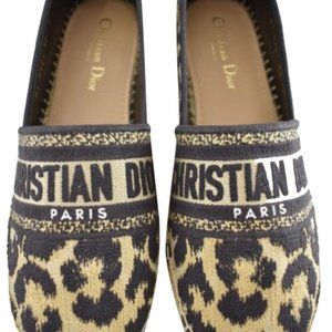 26 U Natural Brown Granville Neutral Leopard Logo Embroidered Espadrille